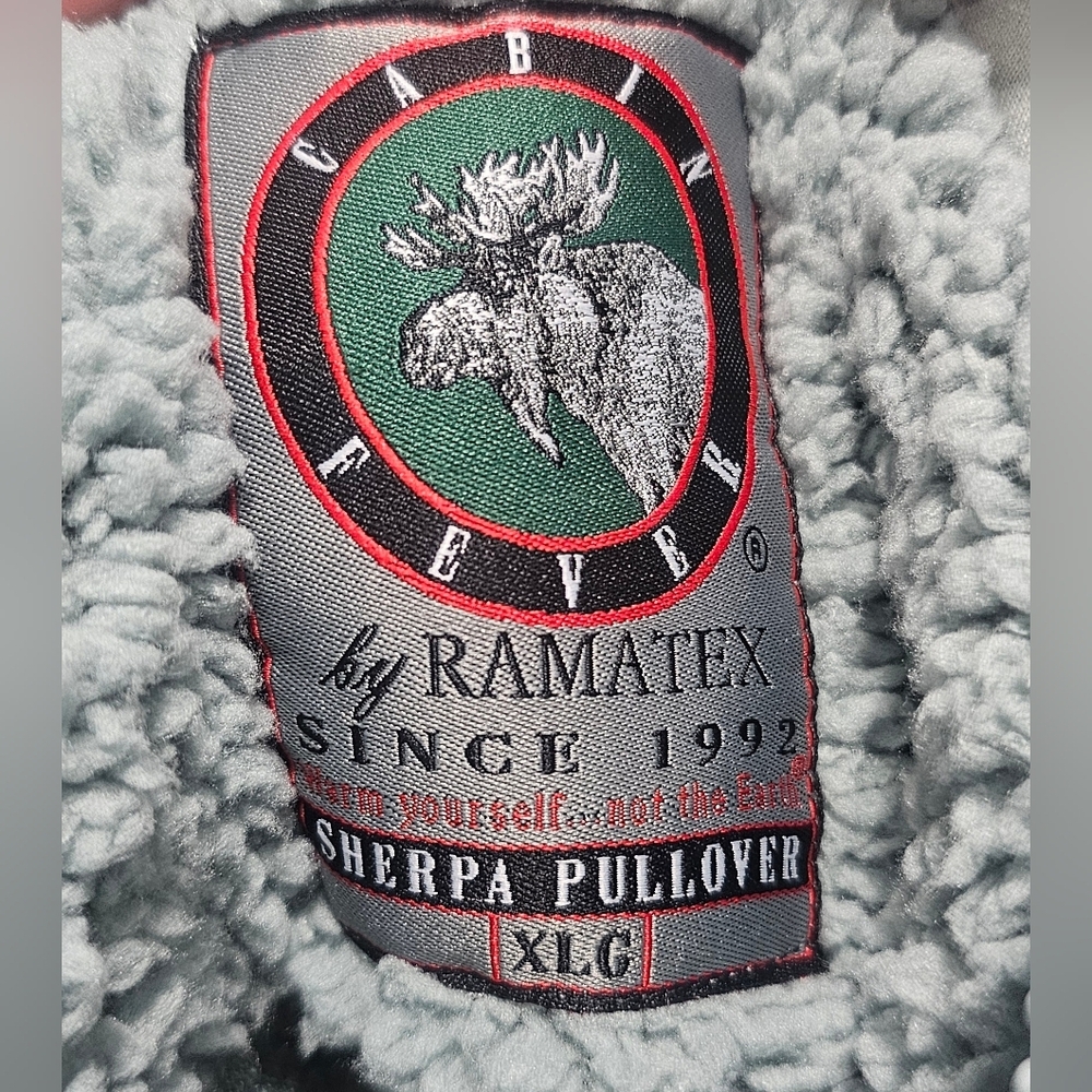 Cabin Fever By Ramatex Women's XL Sage Green Sherpa Pullover Hoodie Outdoor Cozy - Picture 9 of 14